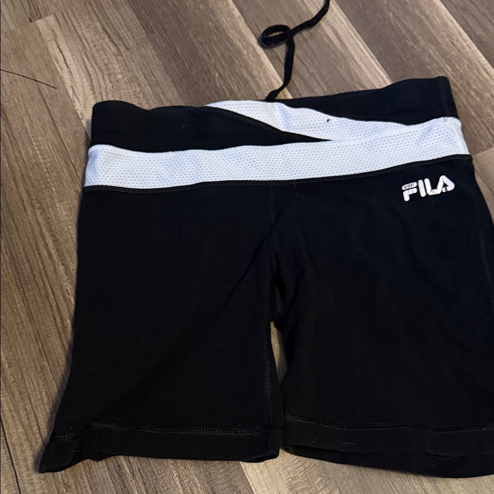 FILA Women's Athletic Shorts in Black and White